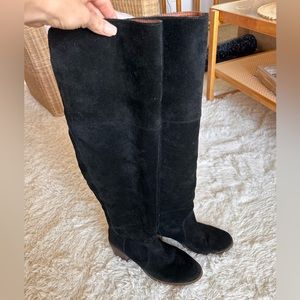 Lucky Brand Black Suede Boots size 9.5